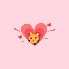 Obraz na płótnie Canvas Cute cats in love. Valentines day Vector