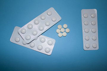 pills in blister isolated on white background