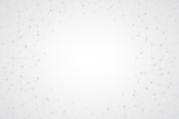 Abstract Bright Simple Tech Background In Ultra High Definition Quality. Technological Polygonal Wallpaper With Connection Structure. Futuristic Neural Network