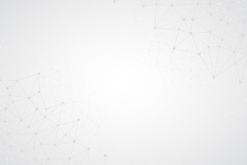 Abstract Bright Simple Technology Background In Ultra High Definition Quality. Technological Polygonal Wallpaper With Connection Structure. Futuristic Neural Network