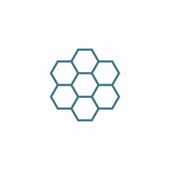 Thin out line honeycomb icon. Geometric flat hexagon shape element. Abstract EPS 10 illustration. Concept vector sign.