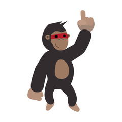 cartoon illustration of funny gorilla