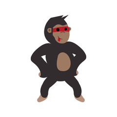 cartoon illustration of funny gorilla