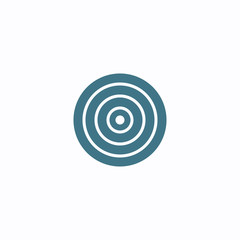 Thin out line flat target icon. Geometric flat shape element. Abstract EPS 10 illustration. Concept vector sign.