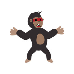 cartoon illustration of funny gorilla