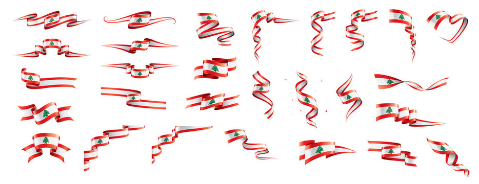 Lebanese flag, vector illustration on a white background