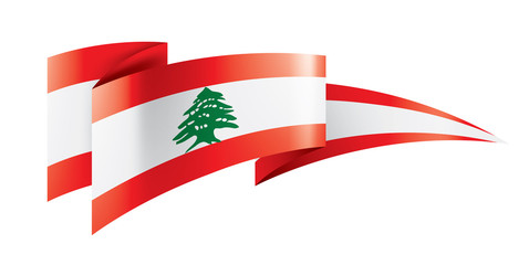Fototapeta premium Lebanese flag, vector illustration on a white background