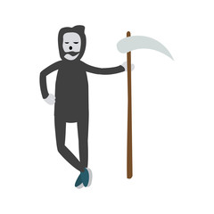 skull of grim reaper with the sickle