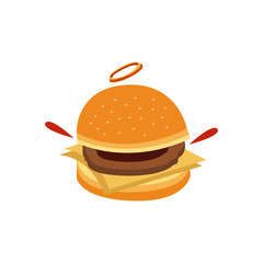 Hamburger cooking. Set of ingredients for burger .