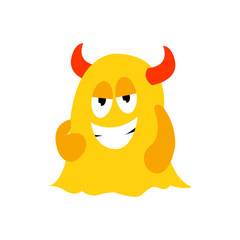 Cute monster on the white background