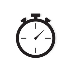 black stopwatch icon- vector illustration