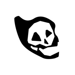 evil skull icon on white background
