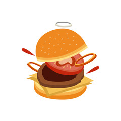 Hamburger cooking. Set of ingredients for burger . 