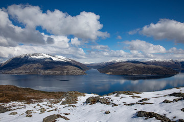 White clouds over the mountains