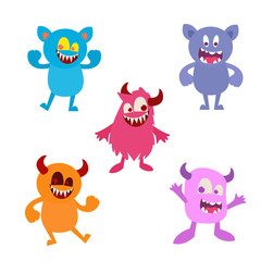 Set of cute monster on the white background