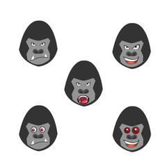 Set of gorilla monster on the white background