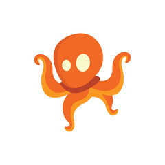 cute octopus illustration on white background 