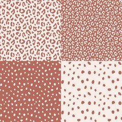 Set. Leopard print. Vector illustration with patterns.