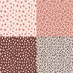 Set. Leopard print. Vector illustration with patterns.