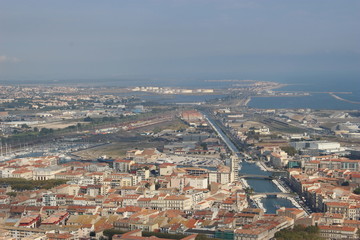 panorama sur les canaux de Sète