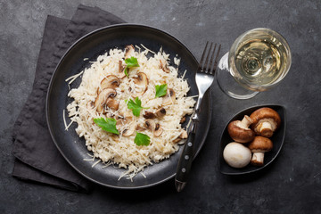 Delicious mushrooms risotto