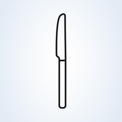 dinner knife line art icon isolated on white background. illustration