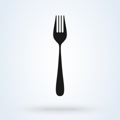 fork flat style. icon isolated on white background. illustration