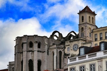 Obraz premium Facade of Do Carmo convent in Lisbon