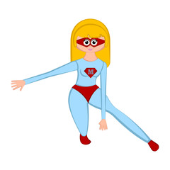 Isolated super mom character with a costume - Vector