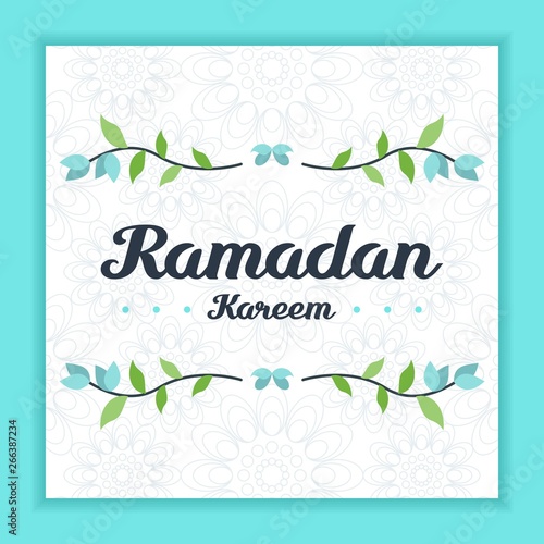 Ramadan Kareem Greeting Card With Floral Frame Stock Image And