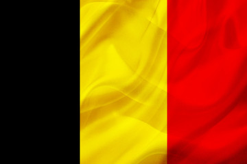 Belgium country flag on silk or silky waving texture