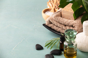 Accessories for spa procedures. Natural ingredients for beauty.