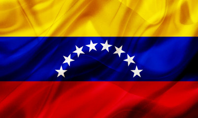 Venezuela country flag on silk or silky waving texture