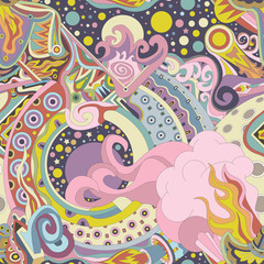 Space children's theme, decorative abstraction, seamless rapport, packaging.