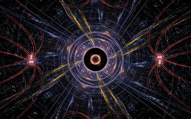 digital generated image in the form of abstract geometric shapes of various shades and colors for...