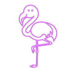 Neon line flamingo bird illustration