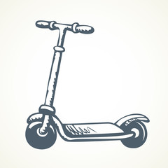 Kick scooter. Vector drawing