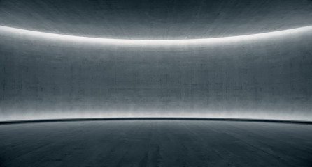 blank space Concrete wall with glowing light. Abstract background. 3d rendering