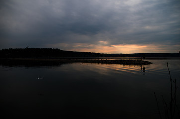 sunset over the lake