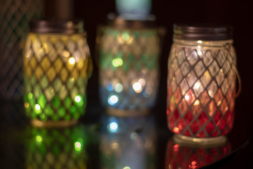 jars with lights