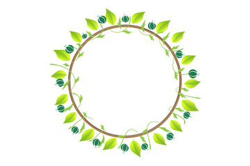Leafs ecology circle frame