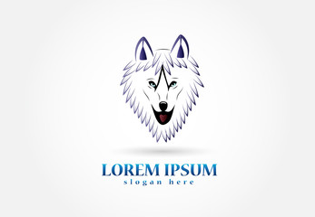 Husky dog logo vector