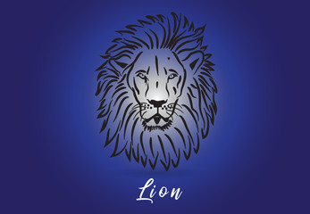 Obraz premium Lion head stylized logo vector
