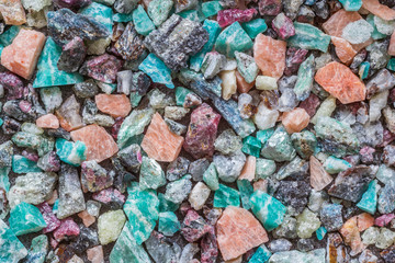 Pink, red, beard, green, blue stones