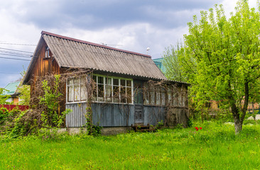 Picturesque old rustic abandoned house in Eastern Europe