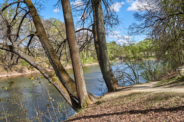 Russia. Spasskoe-Lutovinovo. Museum-estate of Ivan Turgenev. Spassky pond. Southeast View