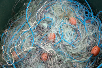 Fishing nets with floats and corks