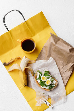 Toast, Banana and Coffee for Breakfast