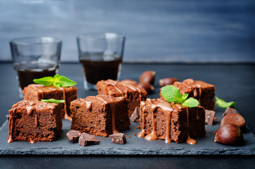 chestnut brownies with chocolate icing