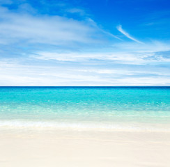 tropical beach and blue sea.